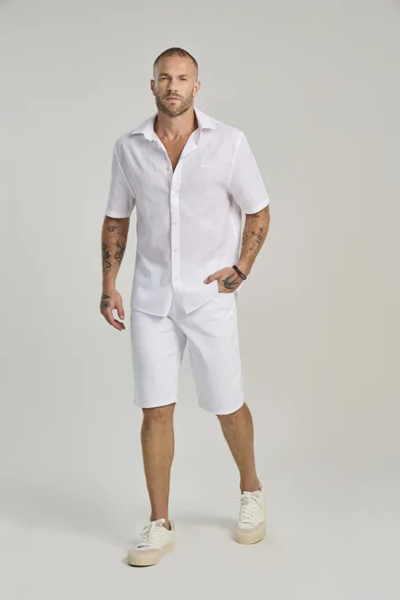 Camisa Masculina com Bordado Frente em Algodão Osmoze